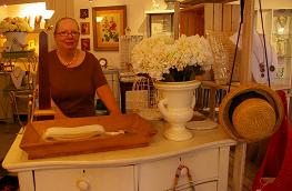 Letty Johnson at the counter in the Catskill Collection.